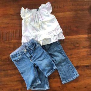 Baby Gap bundle 12-18 months. Jeans/ruffle top